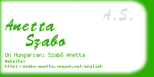 anetta szabo business card